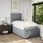 Giroletto a Molle con Materasso Grigio Chiaro 80x200 cm Tessuto