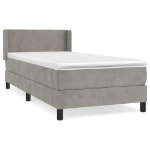 Giroletto a Molle con Materasso Grigio Chiaro 80x200 cm Velluto