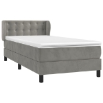 Giroletto a Molle con Materasso Grigio Chiaro 80x200 cm Velluto