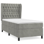 Giroletto a Molle con Materasso Grigio Chiaro 80x200 cm Velluto