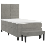 Giroletto a Molle con Materasso Grigio Chiaro 80x200 cm Velluto