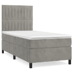 Giroletto a Molle con Materasso Grigio Chiaro 80x200 cm Velluto