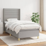 Giroletto a Molle con Materasso Grigio Chiaro 90x190 cm Tessuto