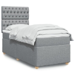 Giroletto a Molle con Materasso Grigio Chiaro 90x190 cm Tessuto