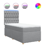 Giroletto a Molle con Materasso Grigio Chiaro 90x190 cm Tessuto