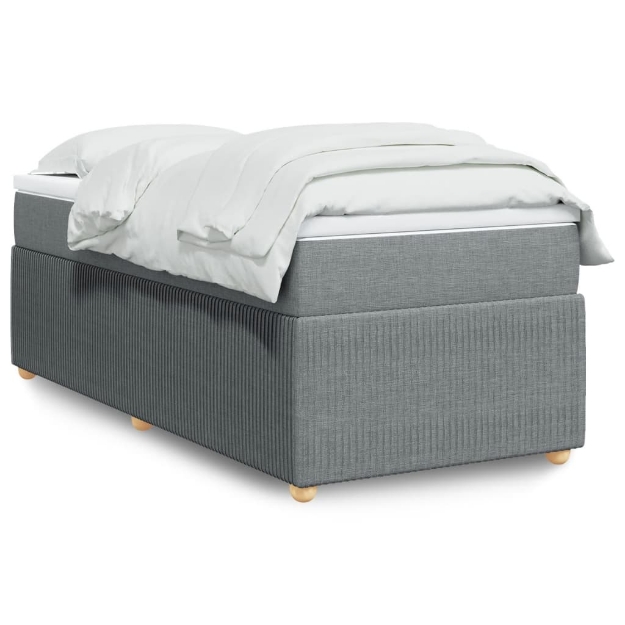 Giroletto a Molle con Materasso Grigio Chiaro 90x190 cm Tessuto