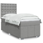 Giroletto a Molle con Materasso Grigio Chiaro 90x190 cm Tessuto
