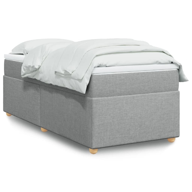 Giroletto a Molle con Materasso Grigio Chiaro 90x190 cm Tessuto