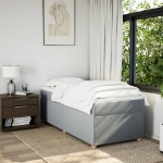 Giroletto a Molle con Materasso Grigio Chiaro 90x190 cm Tessuto