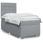 Giroletto a Molle con Materasso Grigio Chiaro 90x190 cm Tessuto