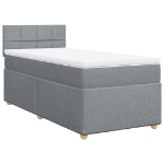 Giroletto a Molle con Materasso Grigio Chiaro 90x190 cm Tessuto