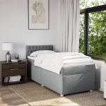 Giroletto a Molle con Materasso Grigio Chiaro 90x190 cm Tessuto