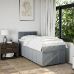 Giroletto a Molle con Materasso Grigio Chiaro 90x190 cm Tessuto