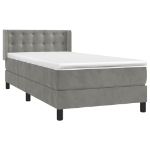 Giroletto a Molle con Materasso Grigio Chiaro 90x190 cm Velluto