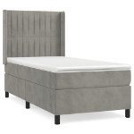 Giroletto a Molle con Materasso Grigio Chiaro 90x190 cm Velluto