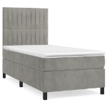 Giroletto a Molle con Materasso Grigio Chiaro 90x190 cm Velluto