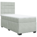 Giroletto a Molle con Materasso Grigio Chiaro 90x190 cm Velluto
