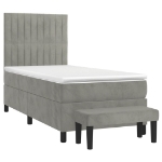 Giroletto a Molle con Materasso Grigio Chiaro 90x190 cm Velluto