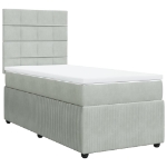 Giroletto a Molle con Materasso Grigio Chiaro 90x190 cm Velluto