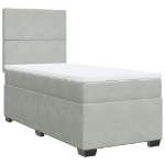 Giroletto a Molle con Materasso Grigio Chiaro 90x190 cm Velluto