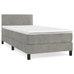 Giroletto a Molle con Materasso Grigio Chiaro 90x190 cm Velluto