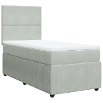 Giroletto a Molle con Materasso Grigio Chiaro 90x190 cm Velluto