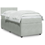 Giroletto a Molle con Materasso Grigio Chiaro 90x190 cm Velluto