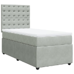 Giroletto a Molle con Materasso Grigio Chiaro 90x190 cm Velluto