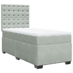 Giroletto a Molle con Materasso Grigio Chiaro 90x190 cm Velluto