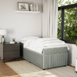 Giroletto a Molle con Materasso Grigio Chiaro 90x190 cm Velluto
