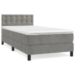 Giroletto a Molle con Materasso Grigio Chiaro 90x190 cm Velluto