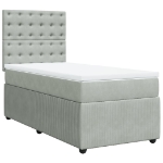 Giroletto a Molle con Materasso Grigio Chiaro 90x190 cm Velluto