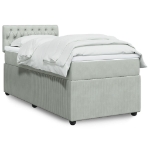 Giroletto a Molle con Materasso Grigio Chiaro 90x190 cm Velluto