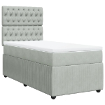 Giroletto a Molle con Materasso Grigio Chiaro 90x190 cm Velluto