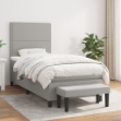 Giroletto a Molle con Materasso Grigio Chiaro 90x200 cm Tessuto