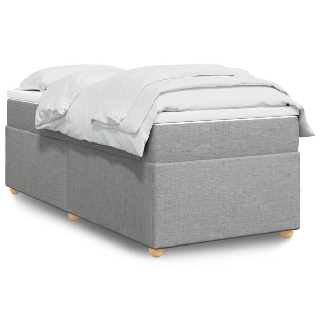 Giroletto a Molle con Materasso Grigio Chiaro 90x200 cm Tessuto