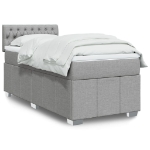 Giroletto a Molle con Materasso Grigio Chiaro 90x200 cm Tessuto