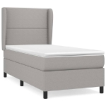 Giroletto a Molle con Materasso Grigio Chiaro 90x200 cm Tessuto