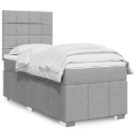 Giroletto a Molle con Materasso Grigio Chiaro 90x200 cm Tessuto