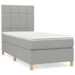 Giroletto a Molle con Materasso Grigio Chiaro 90x200 cm Tessuto
