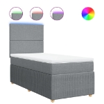 Giroletto a Molle con Materasso Grigio Chiaro 90x200 cm Tessuto