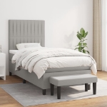 Giroletto a Molle con Materasso Grigio Chiaro 90x200 cm Tessuto