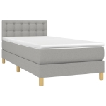 Giroletto a Molle con Materasso Grigio Chiaro 90x200 cm Tessuto