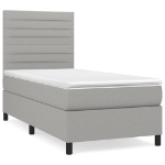 Giroletto a Molle con Materasso Grigio Chiaro 90x200 cm Tessuto