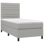 Giroletto a Molle con Materasso Grigio Chiaro 90x200 cm Tessuto