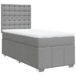 Giroletto a Molle con Materasso Grigio Chiaro 90x200 cm Tessuto