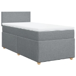 Giroletto a Molle con Materasso Grigio Chiaro 90x200 cm Tessuto