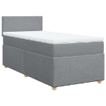 Giroletto a Molle con Materasso Grigio Chiaro 90x200 cm Tessuto