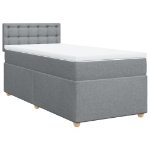 Giroletto a Molle con Materasso Grigio Chiaro 90x200 cm Tessuto