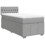 Giroletto a Molle con Materasso Grigio Chiaro 90x200 cm Tessuto